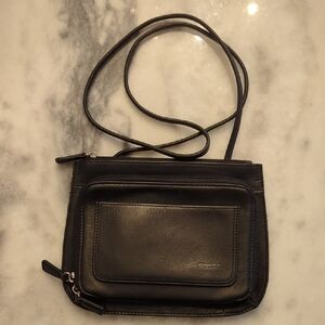 Fossil Black Leather Crossbody Bag